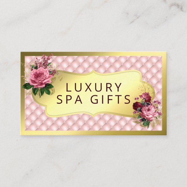 Luxury Pink Gold Spa Bath Soak Soap Body Butter Business Card (Front)