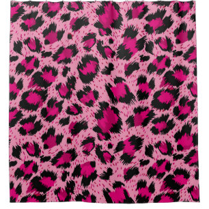 Luxury pink leopard, vintage pattern. shower curtain