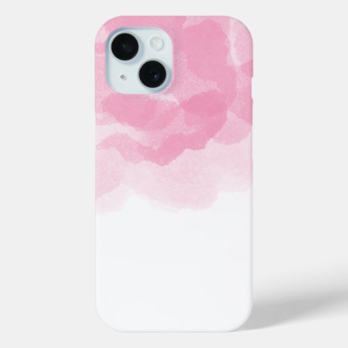 Luxury Pink Magic Rose Watercolor Abstract Art iPhone 15 Case