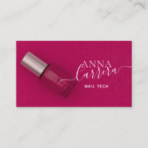 Luxury Pink Nail Color Nail Tech Nail Salon Business Card