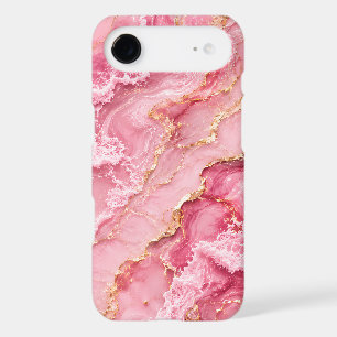 Luxury Pink Ocean Marble with Gold Veins iPhone 17 Air Case