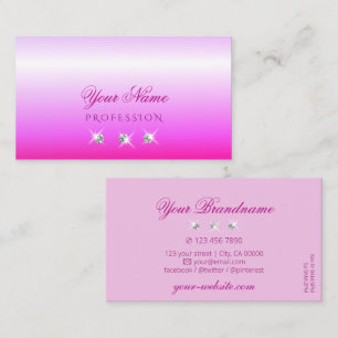 Luxury Pink Ombre Sparkling Diamonds Stylish Luxe Business Card