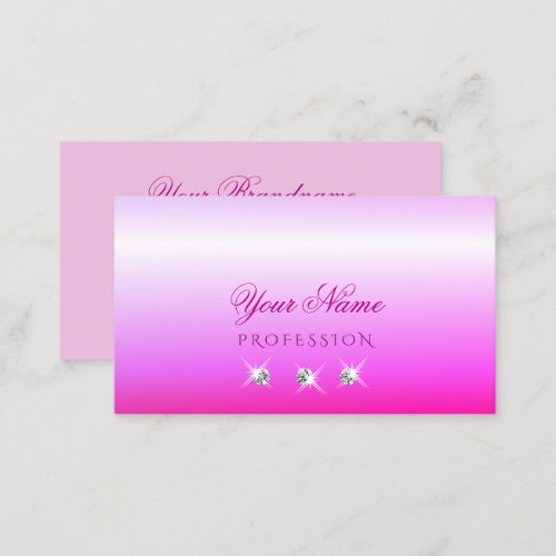 Luxury Pink Ombre Sparkling Diamonds Stylish Luxe Business Card