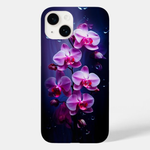 Luxury Pink Orchid Flowers Case_Mate iPhone 14 Case
