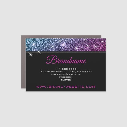 Luxury Pink Purple Glitter Luminous Stars Elegant  Car Magnet