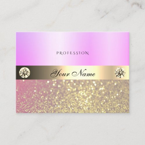 Luxury Pink Purple Gold Sparkling Glitter Diamonds Business Card
