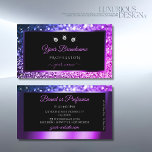 Luxury Pink Purple Ombre Sparkle Glitter Diamonds Business Card at Zazzle