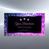Luxury Pink Purple Ombre Sparkle Glitter Diamonds Business Card