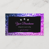 Luxury Pink Purple Ombre Sparkle Glitter Diamonds Business Card (Front)