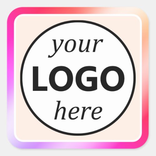 Luxury Pink Rainbow Color Gradient Your Logo Here Square Sticker