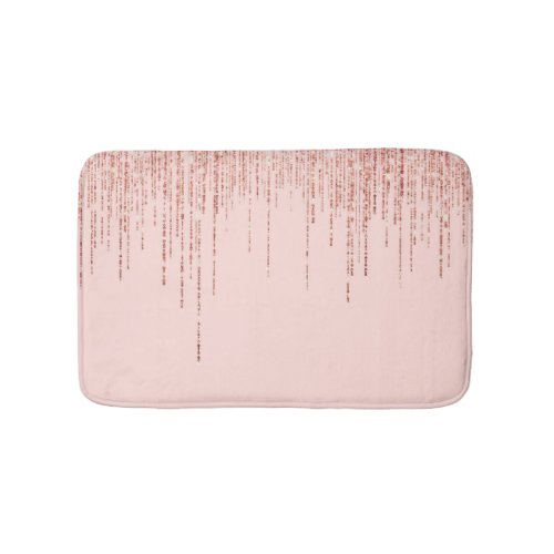 Luxury Pink Rose Gold Sparkly Glitter Fringe Bath Mat