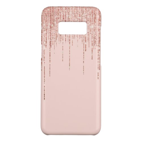 Luxury Pink Rose Gold Sparkly Glitter Fringe Case_Mate Samsung Galaxy S8 Case