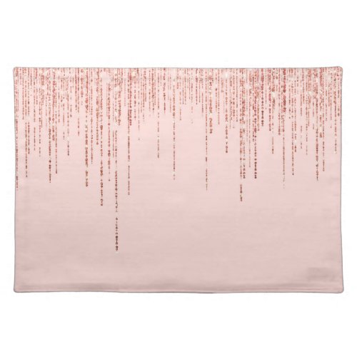Luxury Pink Rose Gold Sparkly Glitter Fringe Cloth Placemat