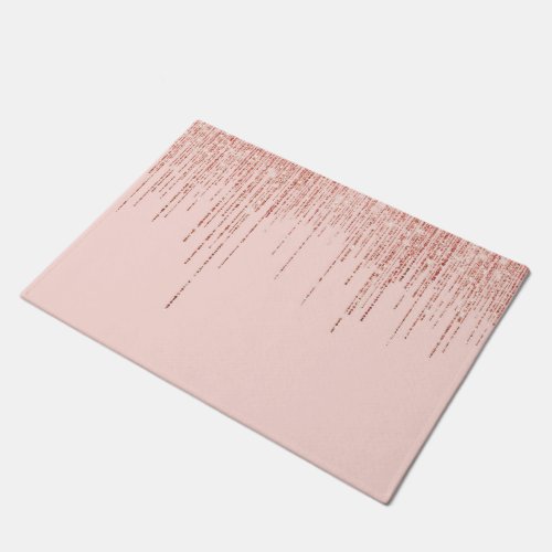 Luxury Pink Rose Gold Sparkly Glitter Fringe Doormat