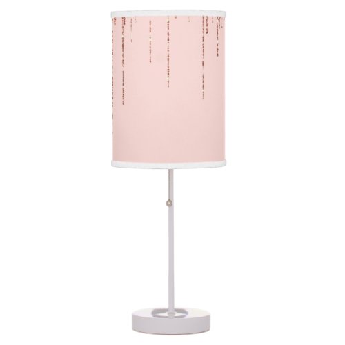 Luxury Pink Rose Gold Sparkly Glitter Fringe Table Lamp