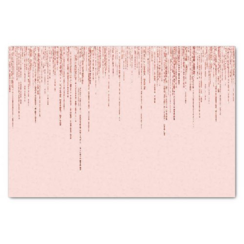 Luxury Pink Rose Gold Sparkly Glitter Fringe Tissue Paper