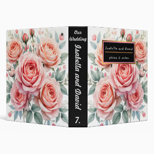 Luxury Pink Roses Beautiful Popular Collection 3 Ring Binder