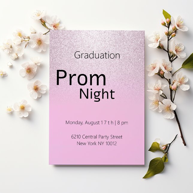 Luxury pink silver lilac gradient Graduation Prom Invitation (Luxury pink silver lilac gradient Graduation Prom)