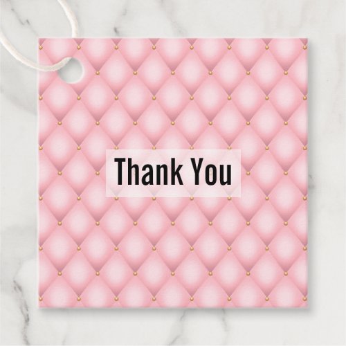 Luxury Pink Tufted Diamond Pattern Favor Tags