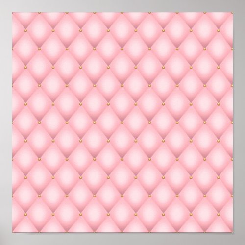 Luxury Pink Tufted Diamond Pattern Poster