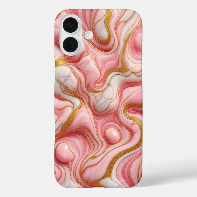 Luxury Pink & White Marble Phone Case - Elegant  (Back)