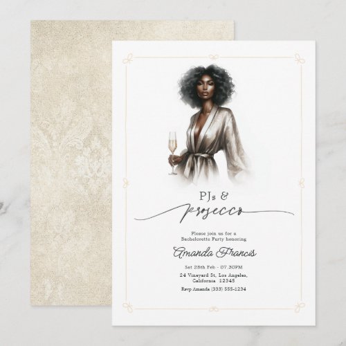 Luxury PJs & Prosecco Bachelorette Party Invitation