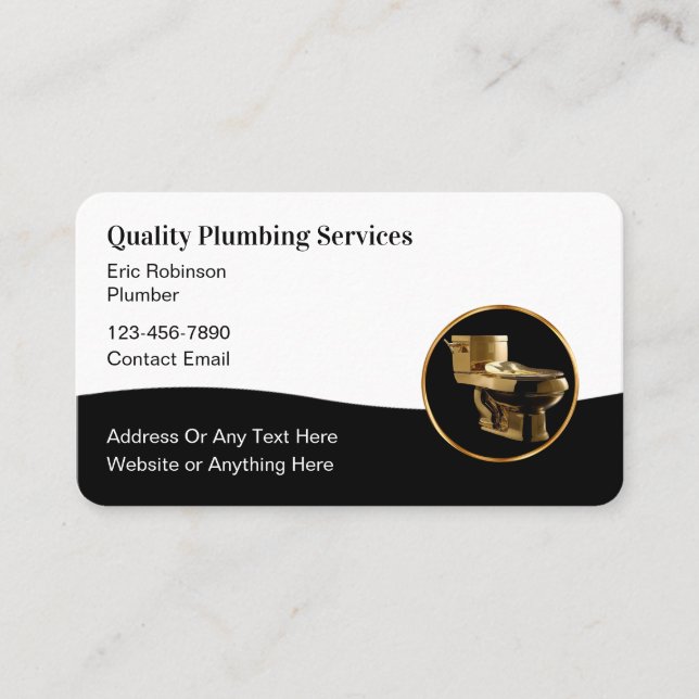 Luxury Plumbing Service Business Cards (Front)