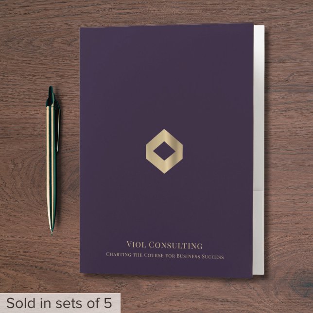 Luxury Pocket Folder with Gold Logo (Creator Uploaded)