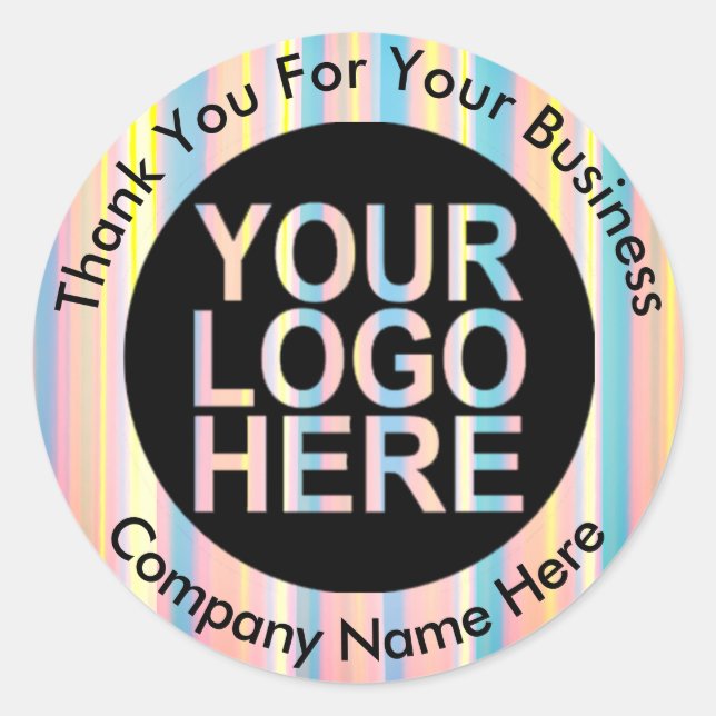 Luxury Podium With Holographic Custom Logo Classic Round Sticker (Front)