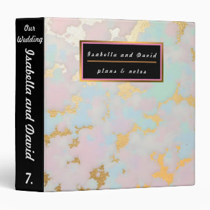Luxury Popular Blush Pink Mint Gold Collection 3 Ring Binder