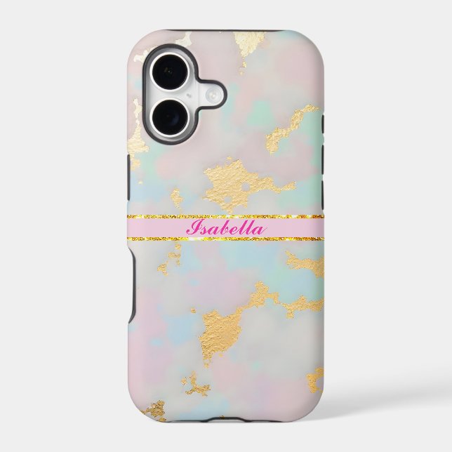 Luxury Popular Blush Pink Mint Gold Collection Case-Mate iPhone Case (Back)
