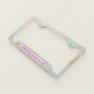 Luxury Popular Blush Pink Mint Gold Collection License Plate Frame