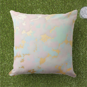 Luxury Popular Blush Pink Mint Gold Collection Outdoor Pillow
