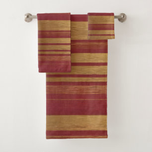 Luxury Popular Burgundy Gold Linen Collection Bath Towel Set