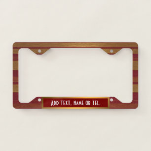 Luxury Popular Burgundy Gold Linen Collection License Plate Frame
