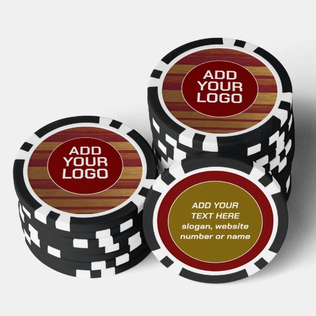 Luxury Popular Burgundy Gold Linen Collection Poker Chips (Stack)