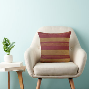 Luxury Popular Burgundy Gold Linen Collection Throw Pillow