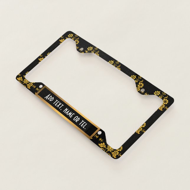 Luxury Popular Elegant Floral Collection License Plate Frame (3/4)