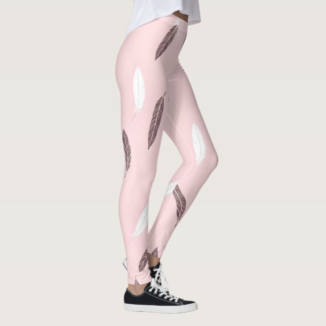 Luxury Popular Feathers Boho Collection Leggings (Right)
