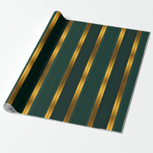 Luxury Popular Green Gold Linen Texture Collection Wrapping Paper