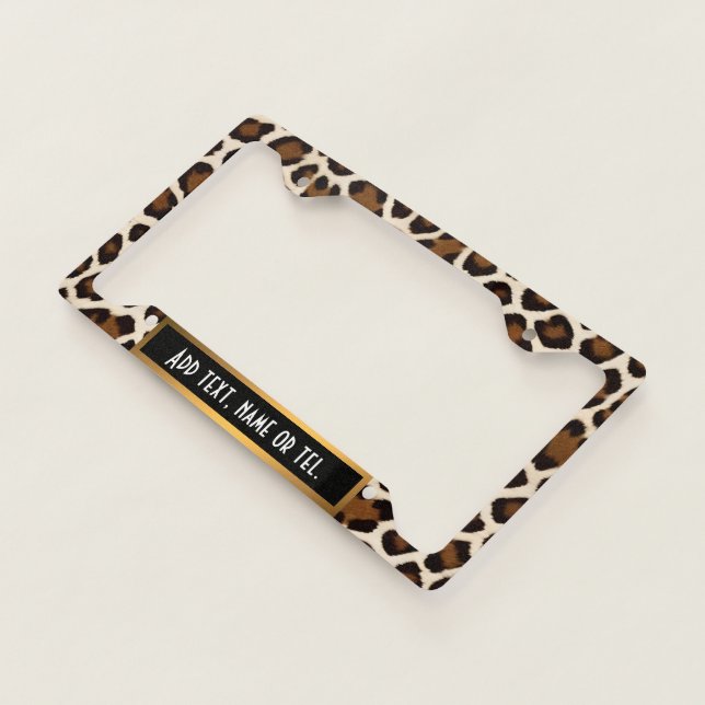 Luxury Popular White Leopard Elegant Collection License Plate Frame (3/4)