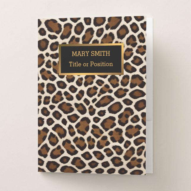 Luxury Popular White Leopard Elegant Collection Pocket Folder (Front)