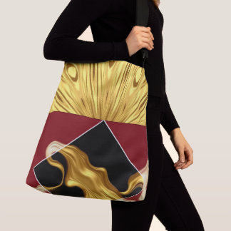 Luxury Portable Art: Gilded Zenith Opulent Swirl D Crossbody Bag