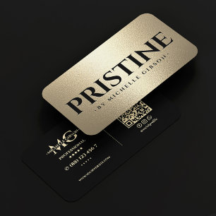 Luxury Premium Cleaning Service Black Faux Gold Business Card
