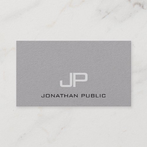 Luxury Premium Gray Elegant Modern Monogram Simple Business Card