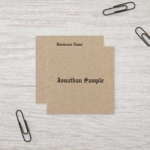 Luxury Premium Kraft Nostalgic Classic Look Square Business Card