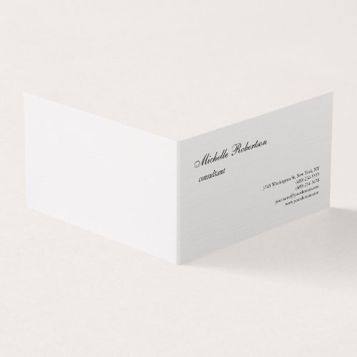 Luxury Premium Linen Black White Plain Minimalist Business Card