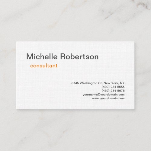 Luxury Premium Linen Black White Plain Minimalist Business Card