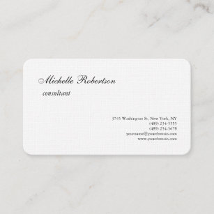 Luxury Premium Linen Black White Plain Minimalist Business Card