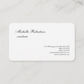 Luxury Premium Linen Black White Plain Minimalist Business Card